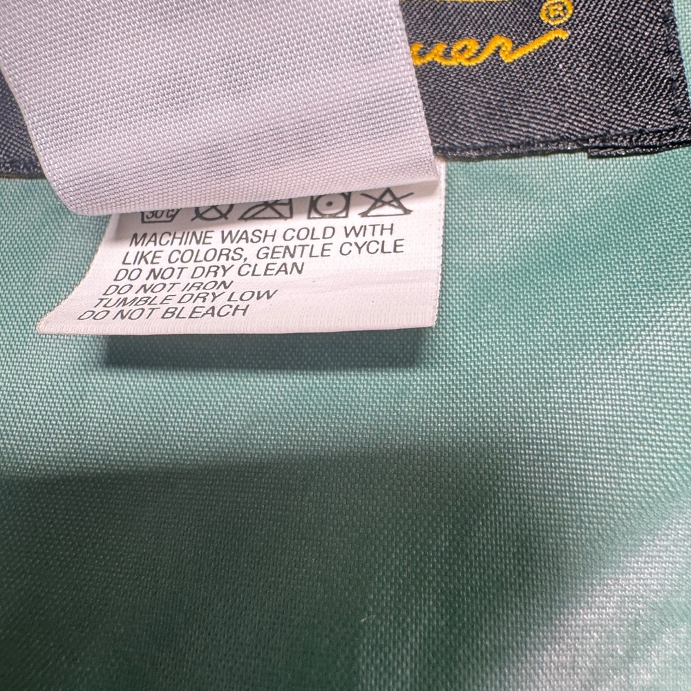 Eddie Bauer Mens Medium Waterproof Nylon Hooded Windbreaker Jacket‎ Green Black - Picture 9 of 13